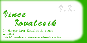 vince kovalcsik business card